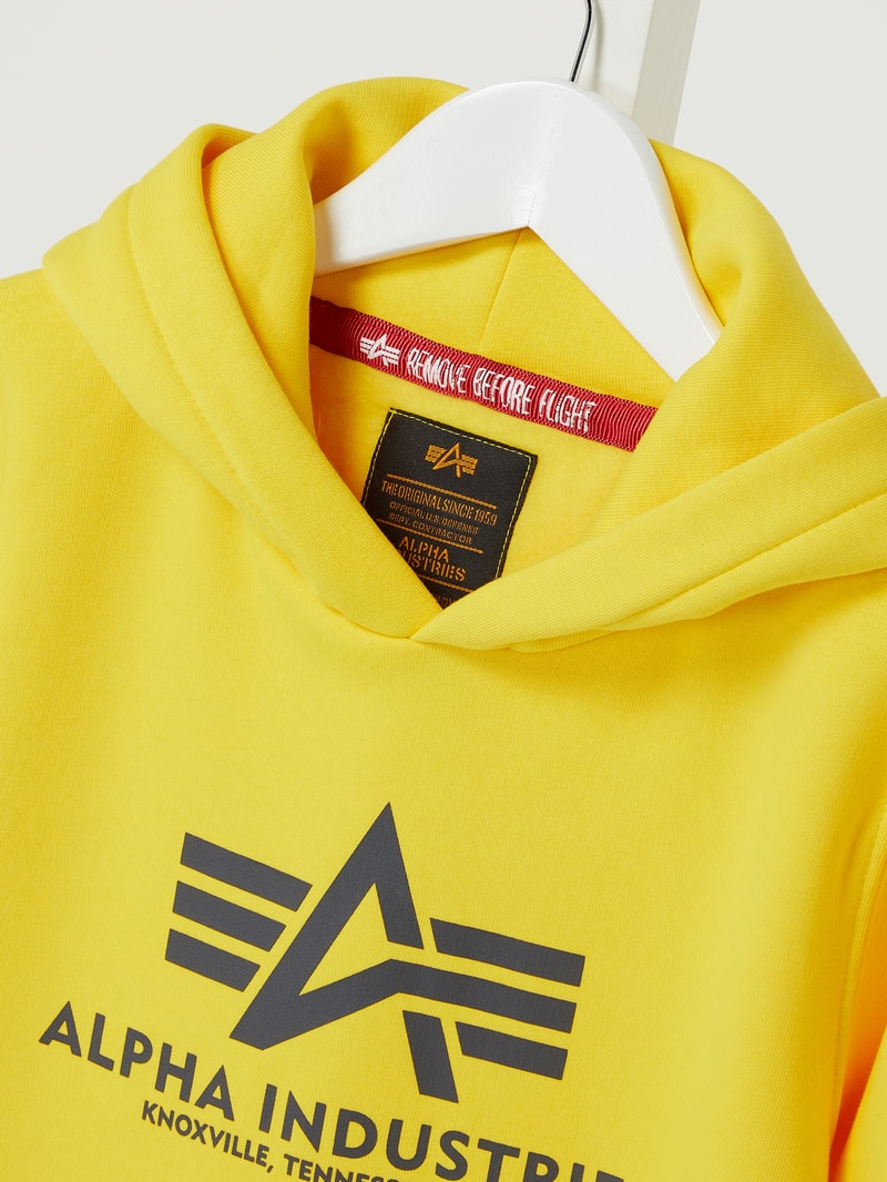 Hoodie mit Logo in gelb