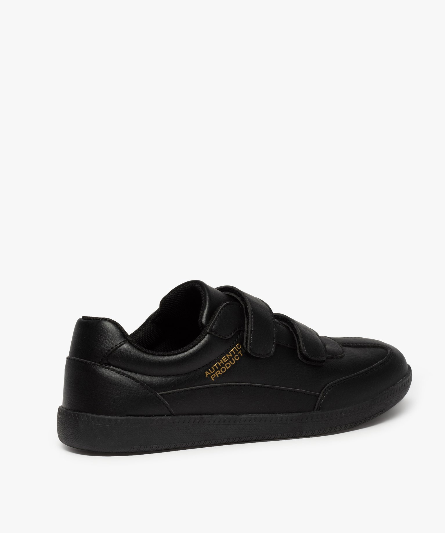 Baskets homme unies fermeture double scratch noir | GEMO