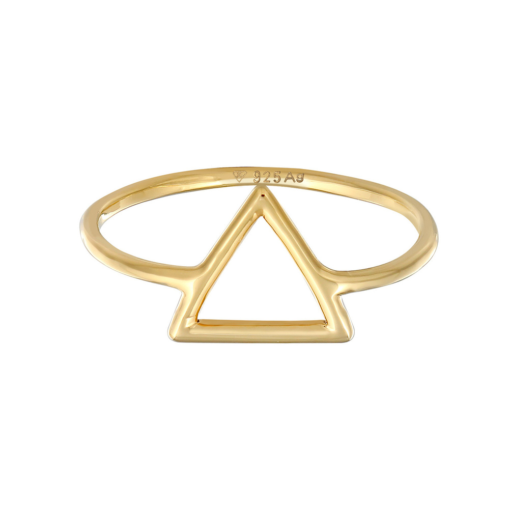 Elli Elli Bague Femmes Triangle Géo Tendance Filigrane en Argent Sterling 925 Bague