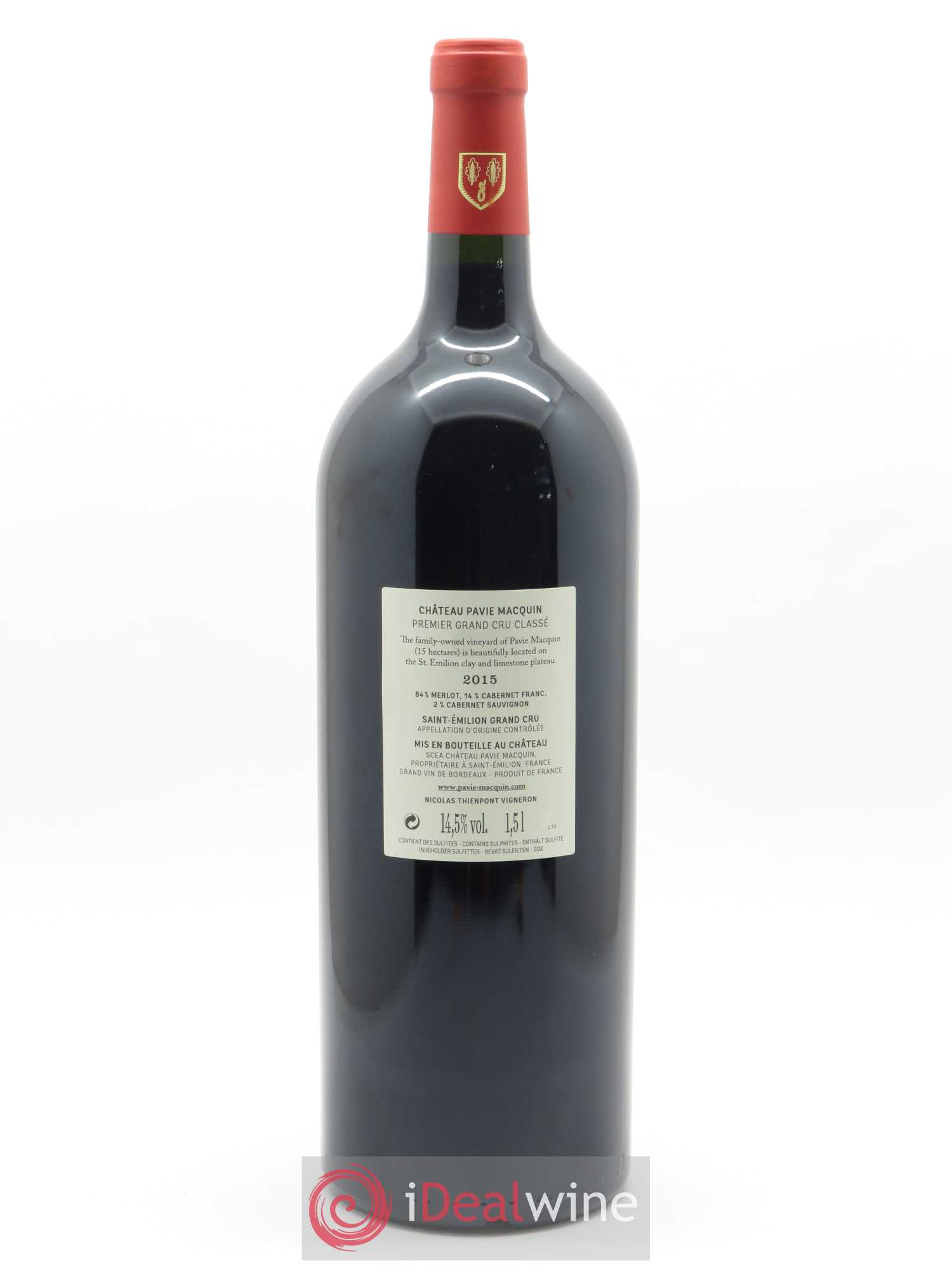Château Pavie Macquin 1er Grand Cru Classé B  2015 - Lot de 1 Magnum