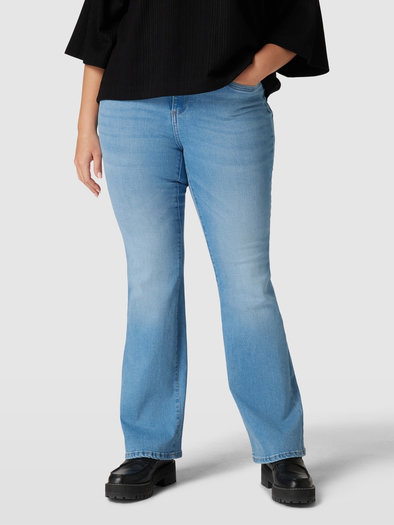 PLUS SIZE Jeans mit Label-Patch Modell 'Sally' in jeans