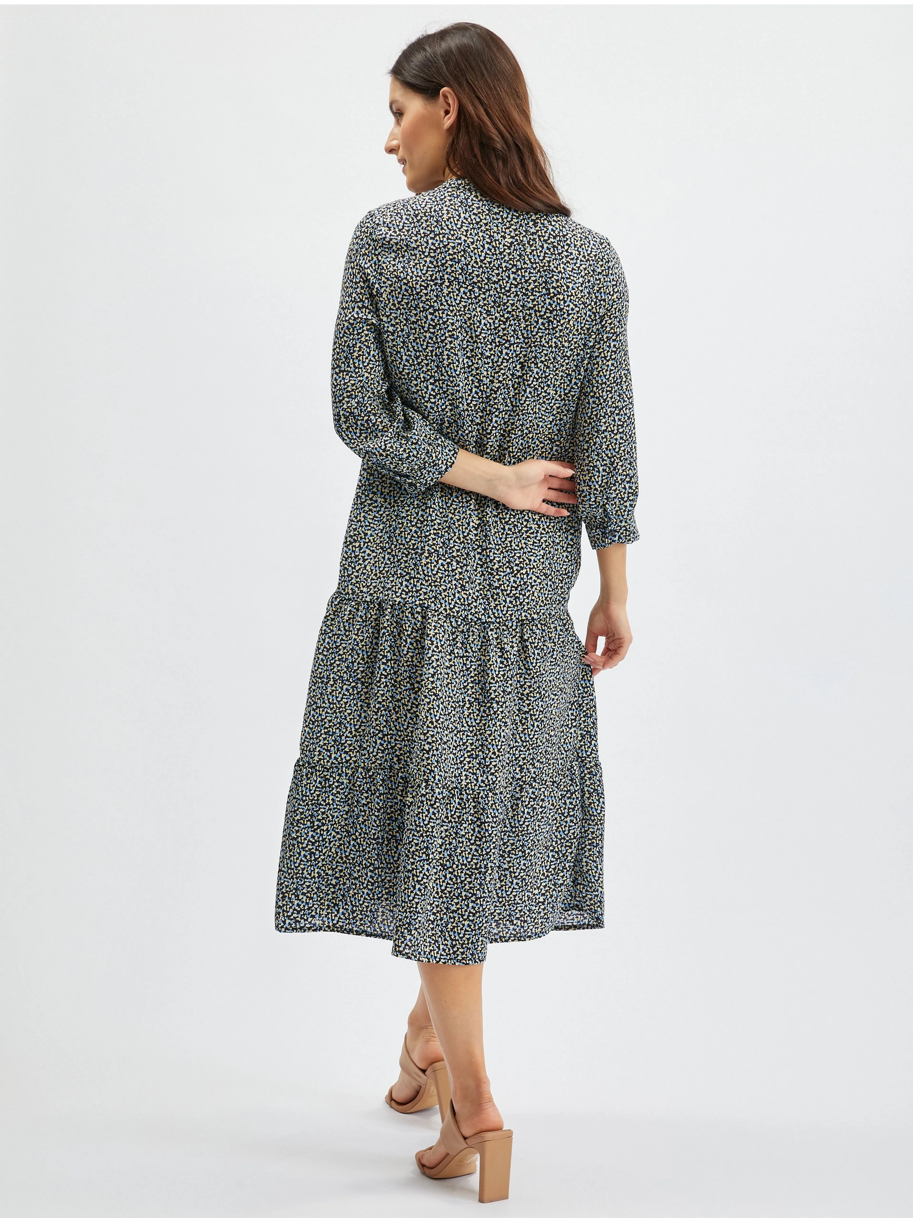 Blau-schwarz gemustertes Damen-Shirt-Kleid ORSAY