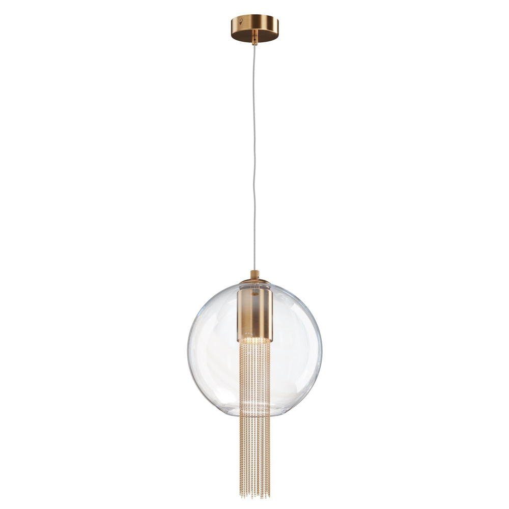 Maytoni Hängeleuchte Pendelleuchte Flusso in Gold und Transparent GU10 250mm, keine Angabe, Leuchtmittel enthalten: Nein, warmweiss, Hängeleuchte, Pendellampe, Pendelleuchte