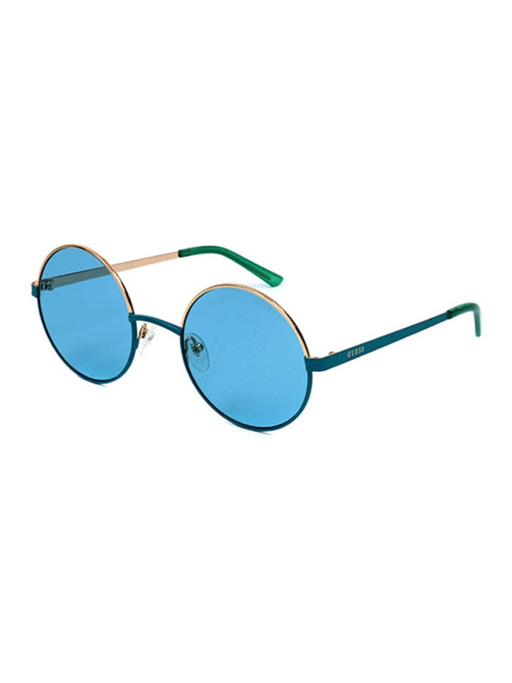 Guess Unisex-Sonnenbrille in Gold/ Blau günstig kaufen 52