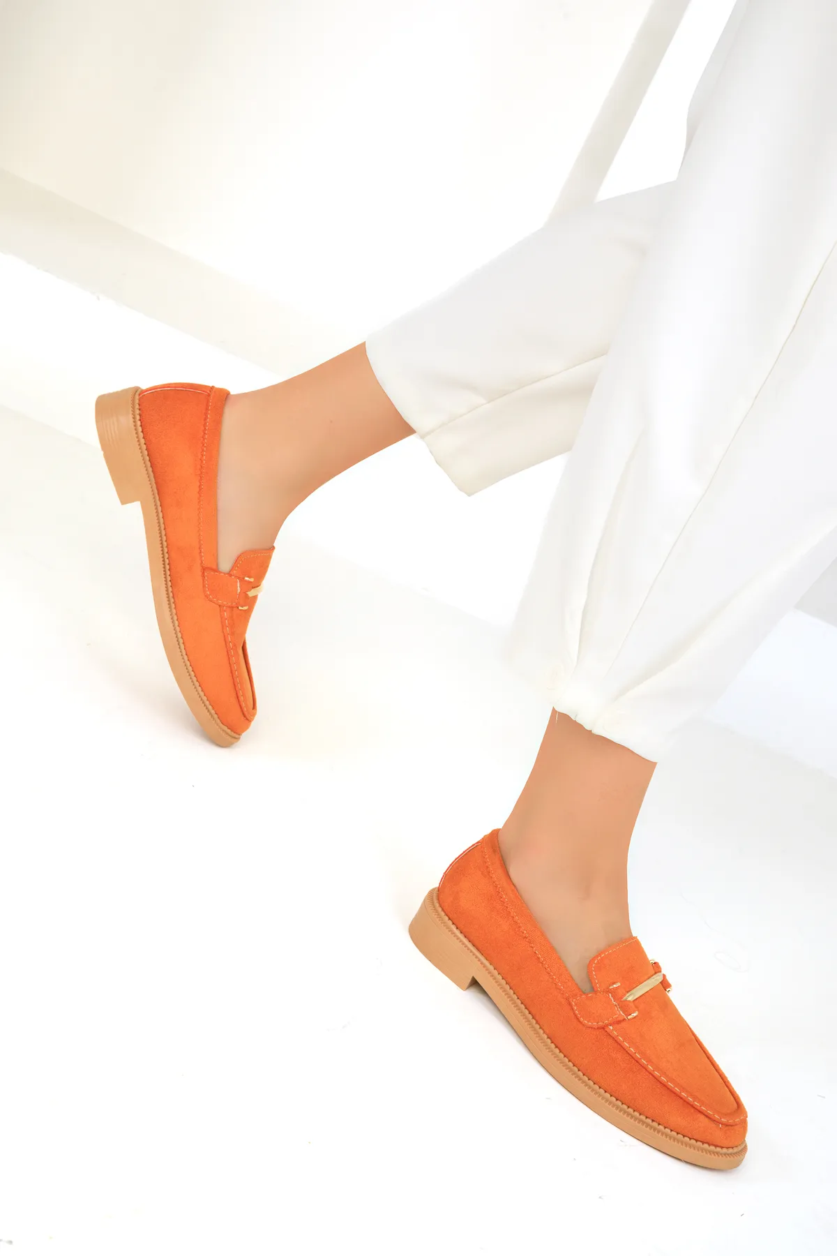 SOHO  Orange Wildleder Damen Freizeitschuhe 18339