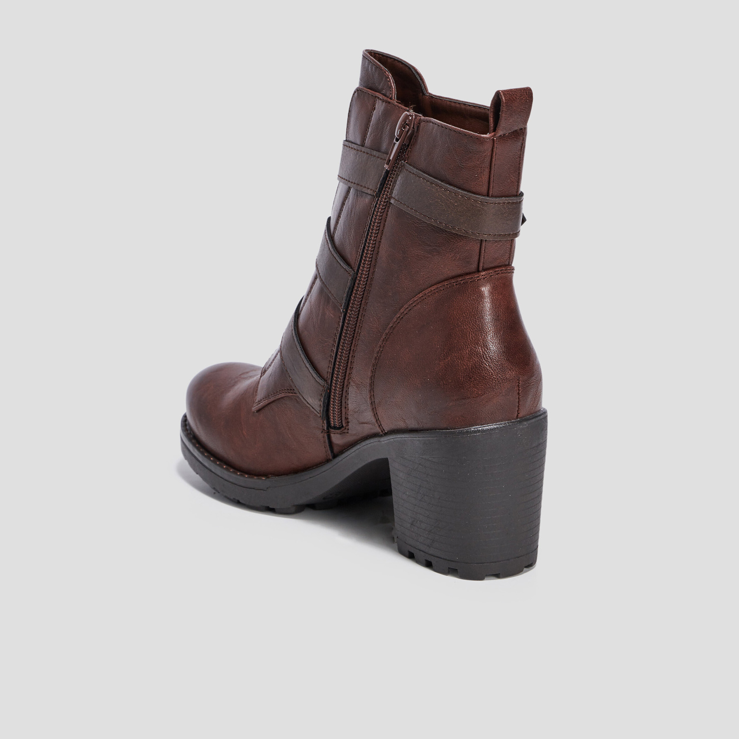 Bottines avec boucles marron femme | La Halle