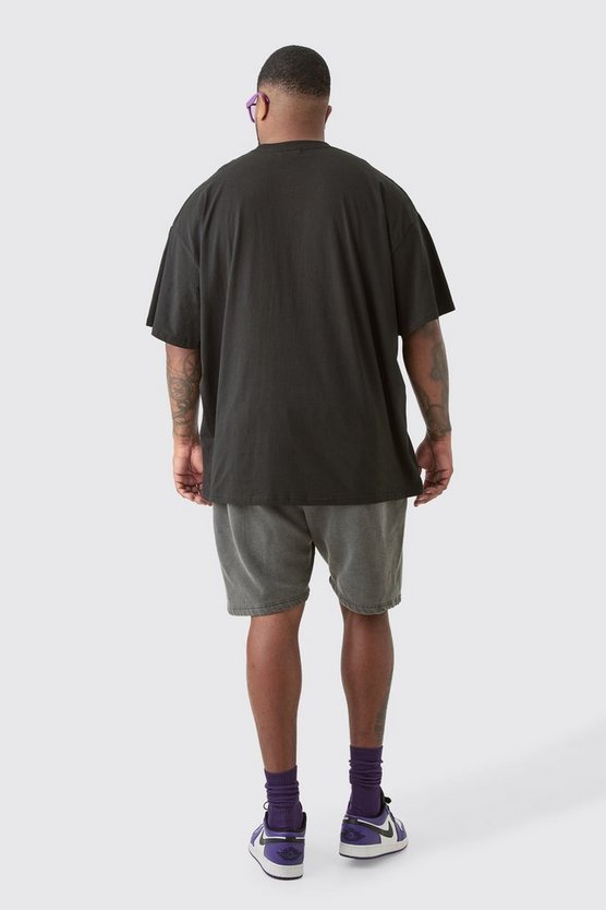 Plus schwarzes Official T-Shirt mit Skelett-Print