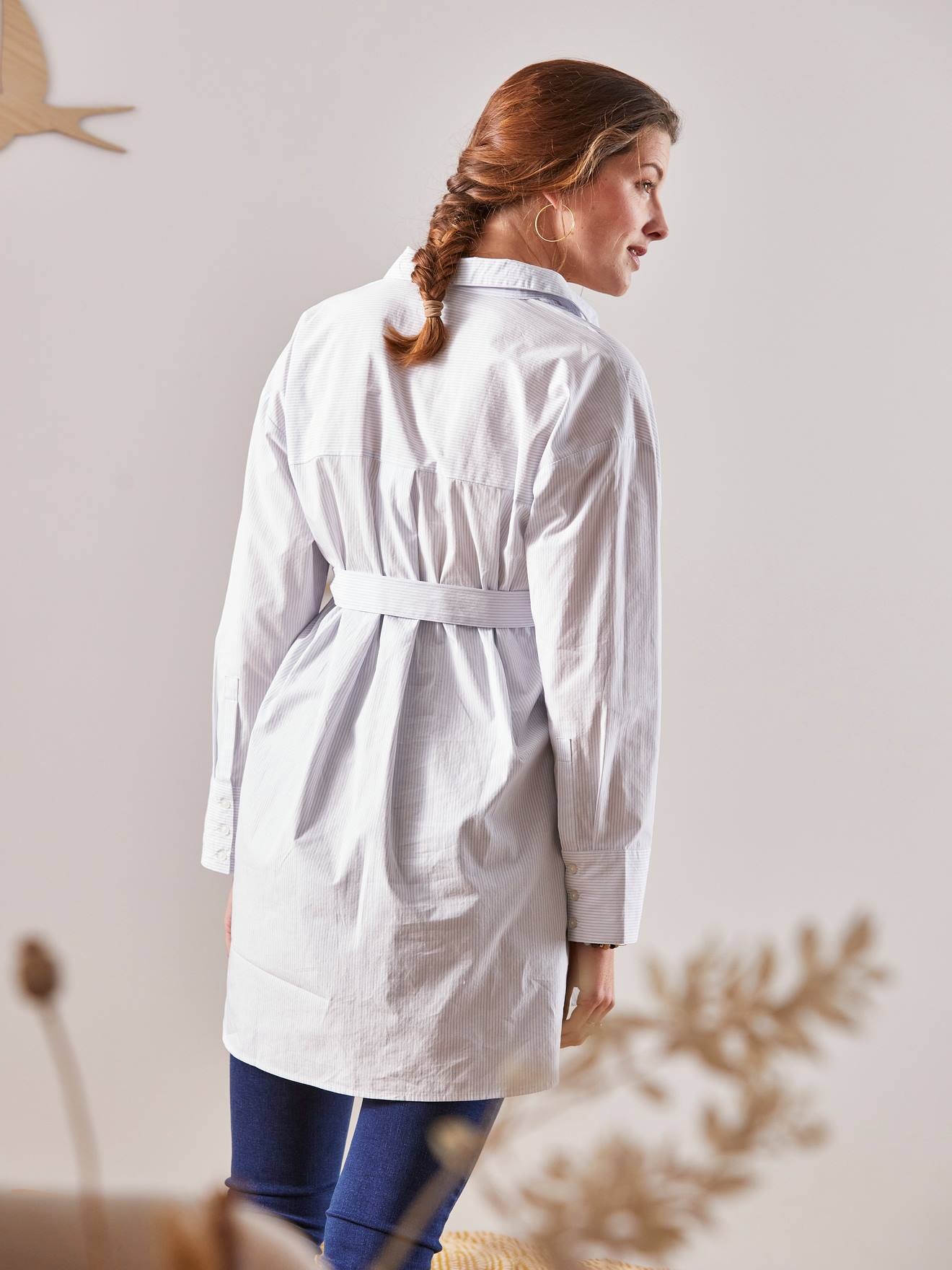Vertbaudet Popeline-Bluse für Schwangerschaft & Stillzeit - weiß