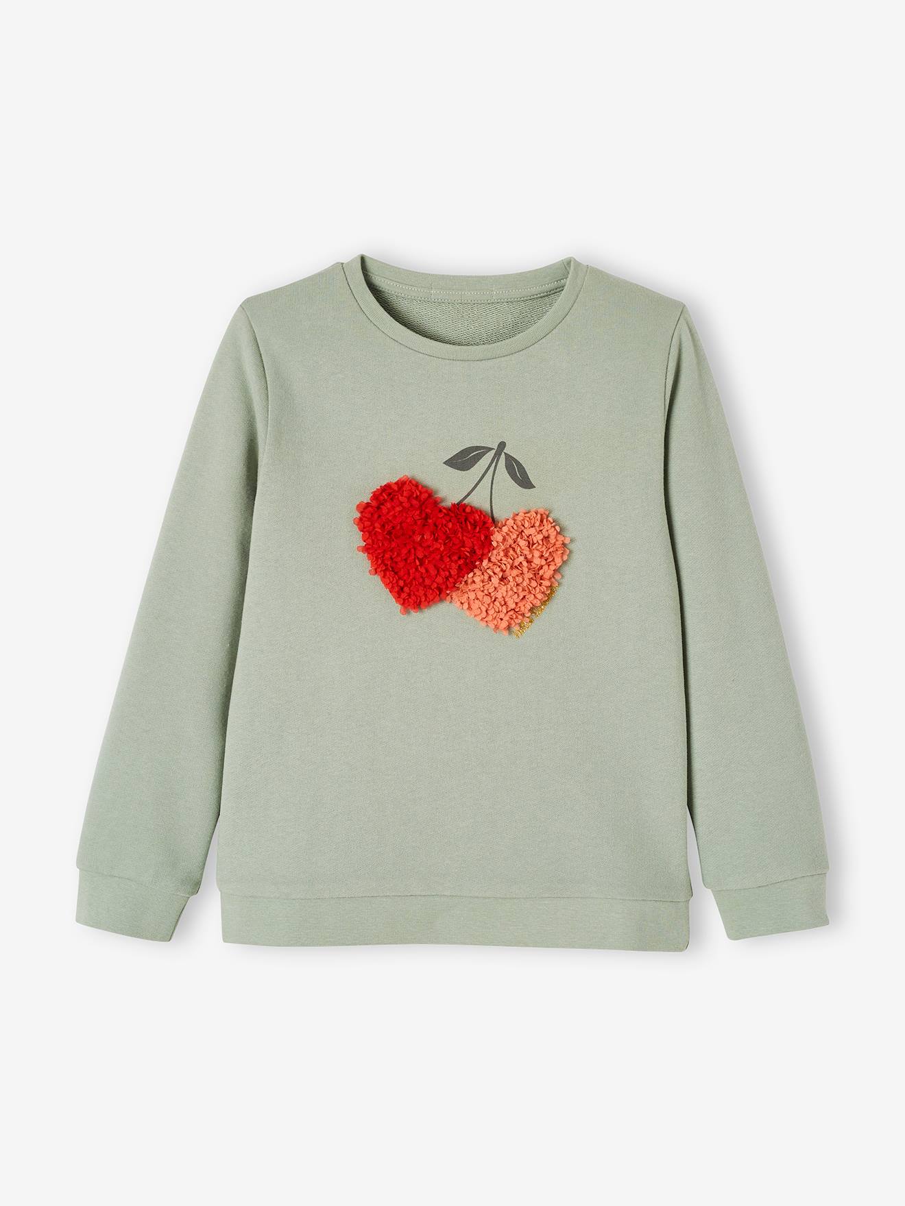 Sweat motif fantaisie fille vert