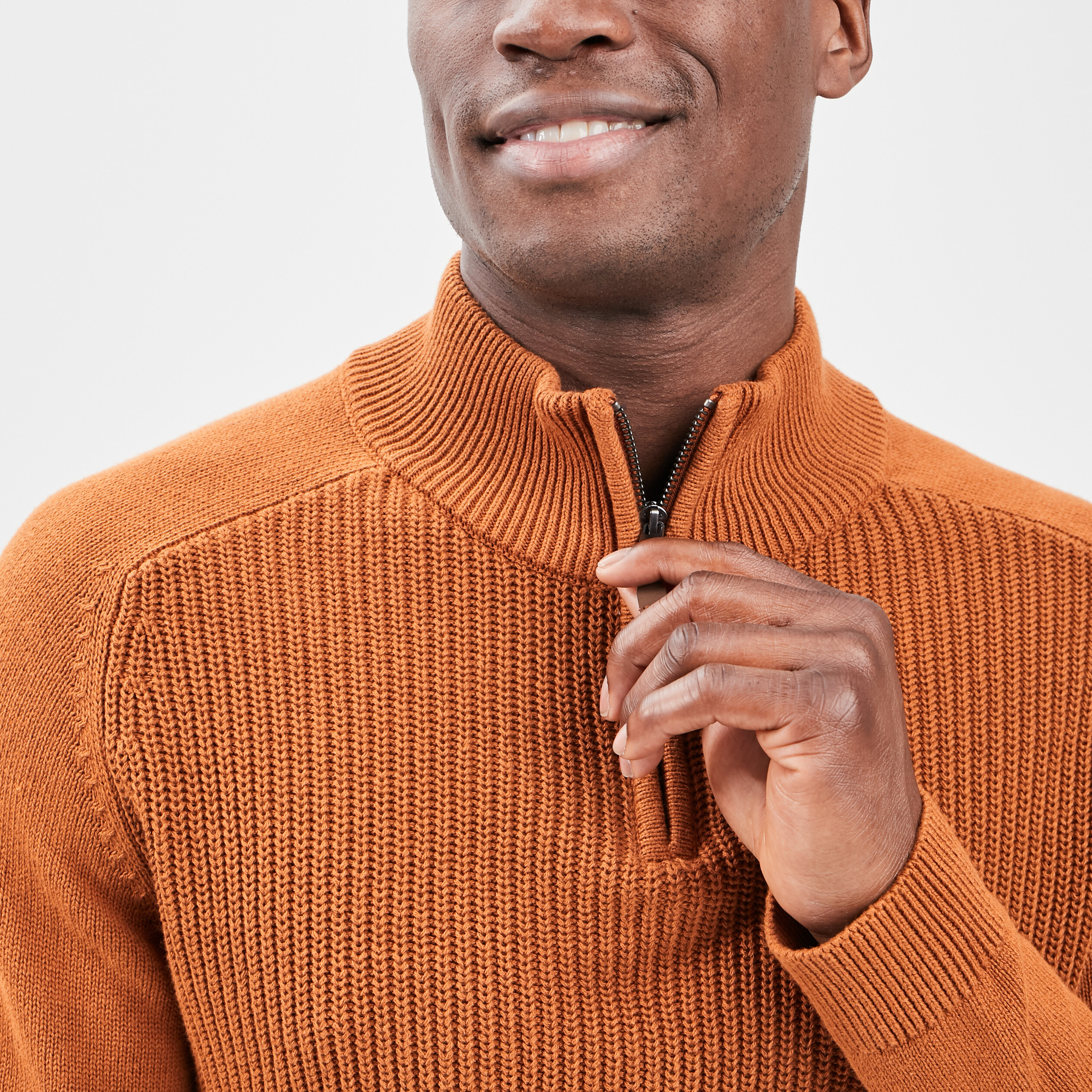 Pull camionneur zippé camel homme | La Halle