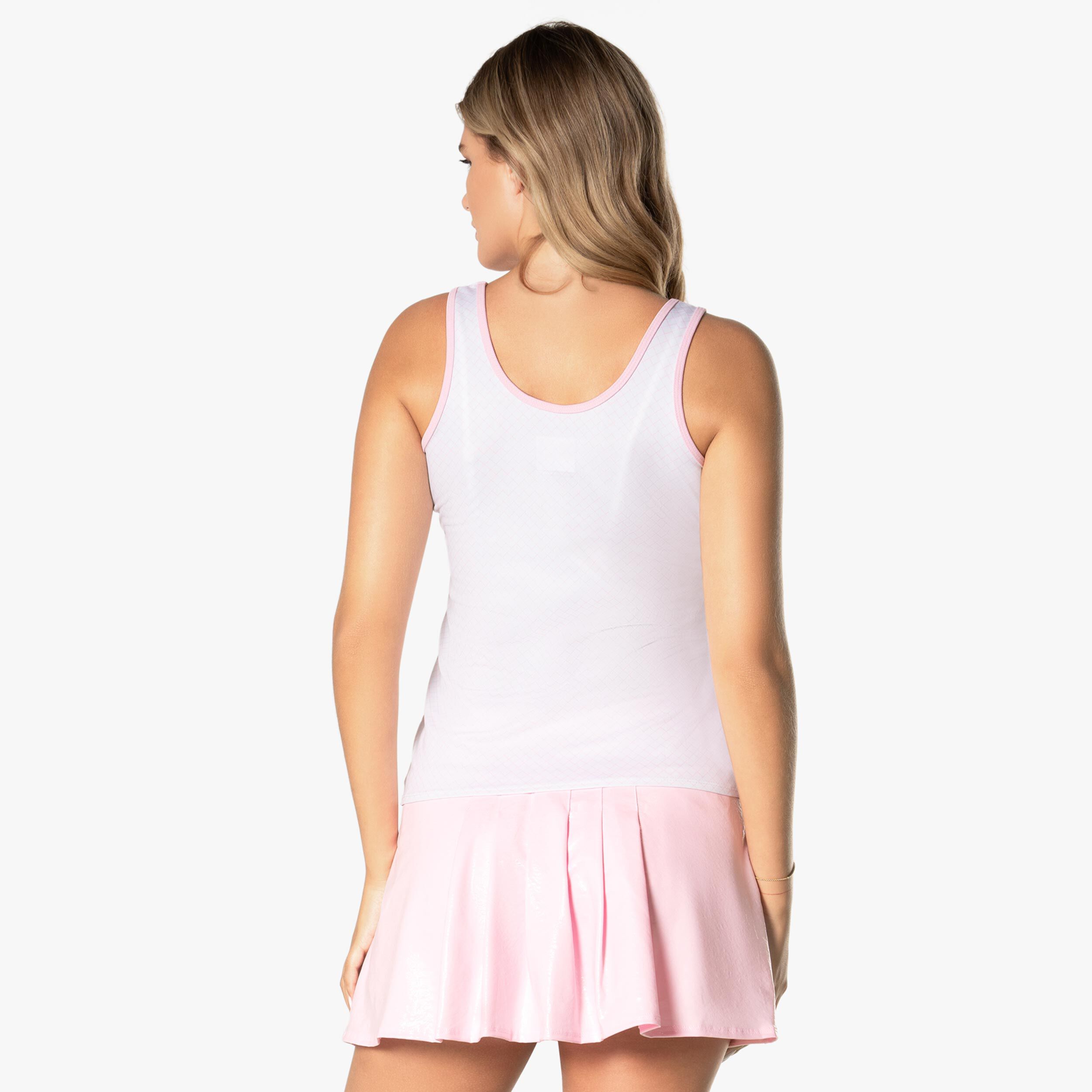 Deco Grid Tank-Top Damen - Weiß, Rosa