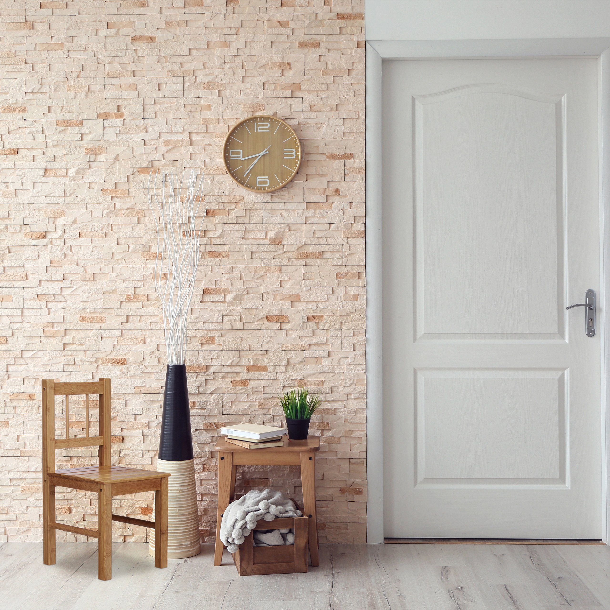 relaxdays Blumenhocker Deko Stuhl Bambus