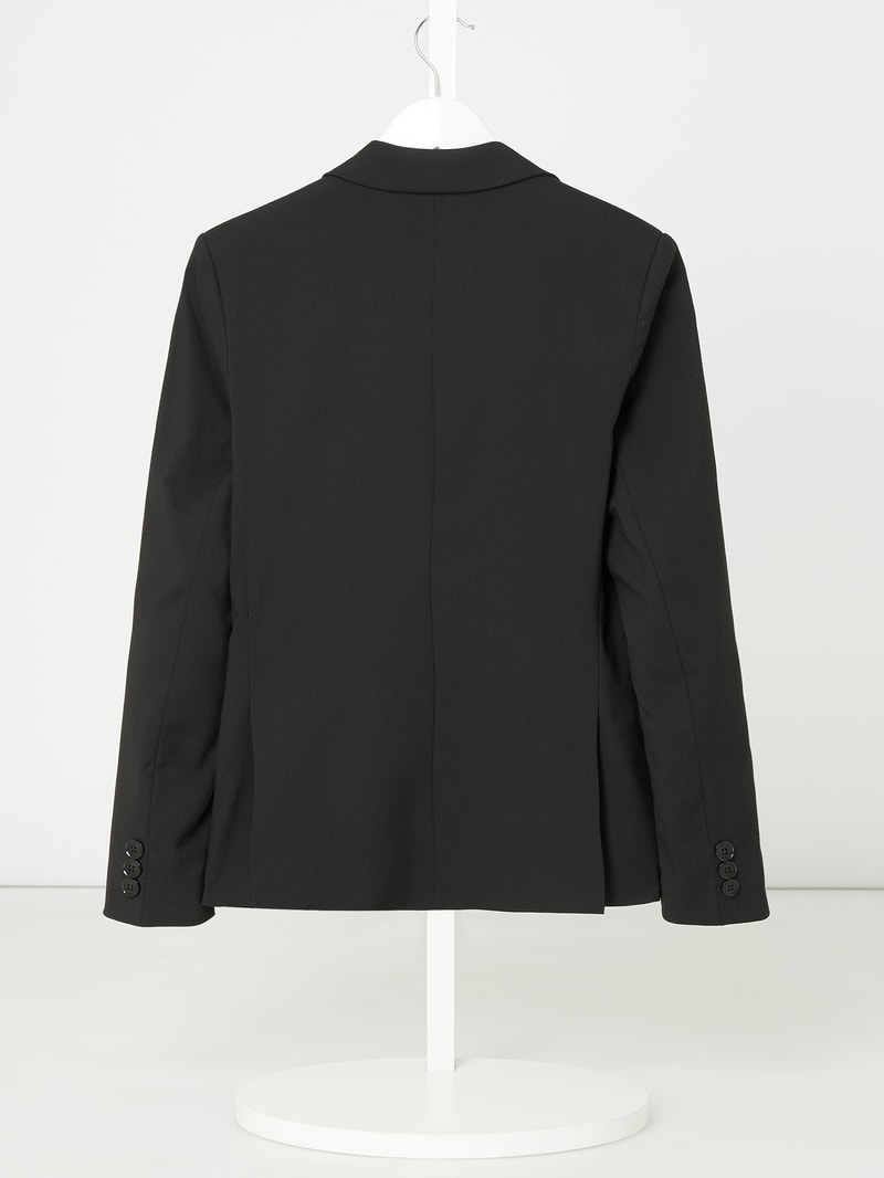 Slim Fit 2-Knopf-Sakko mit paspelierten Pattentaschen in schwarz