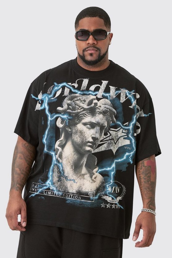 Plus T-Shirt mit Renaissance Worldwide Print