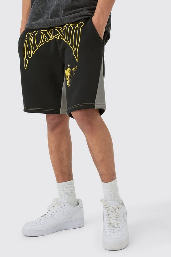 Lockere Shorts mit Kontrast-Naht