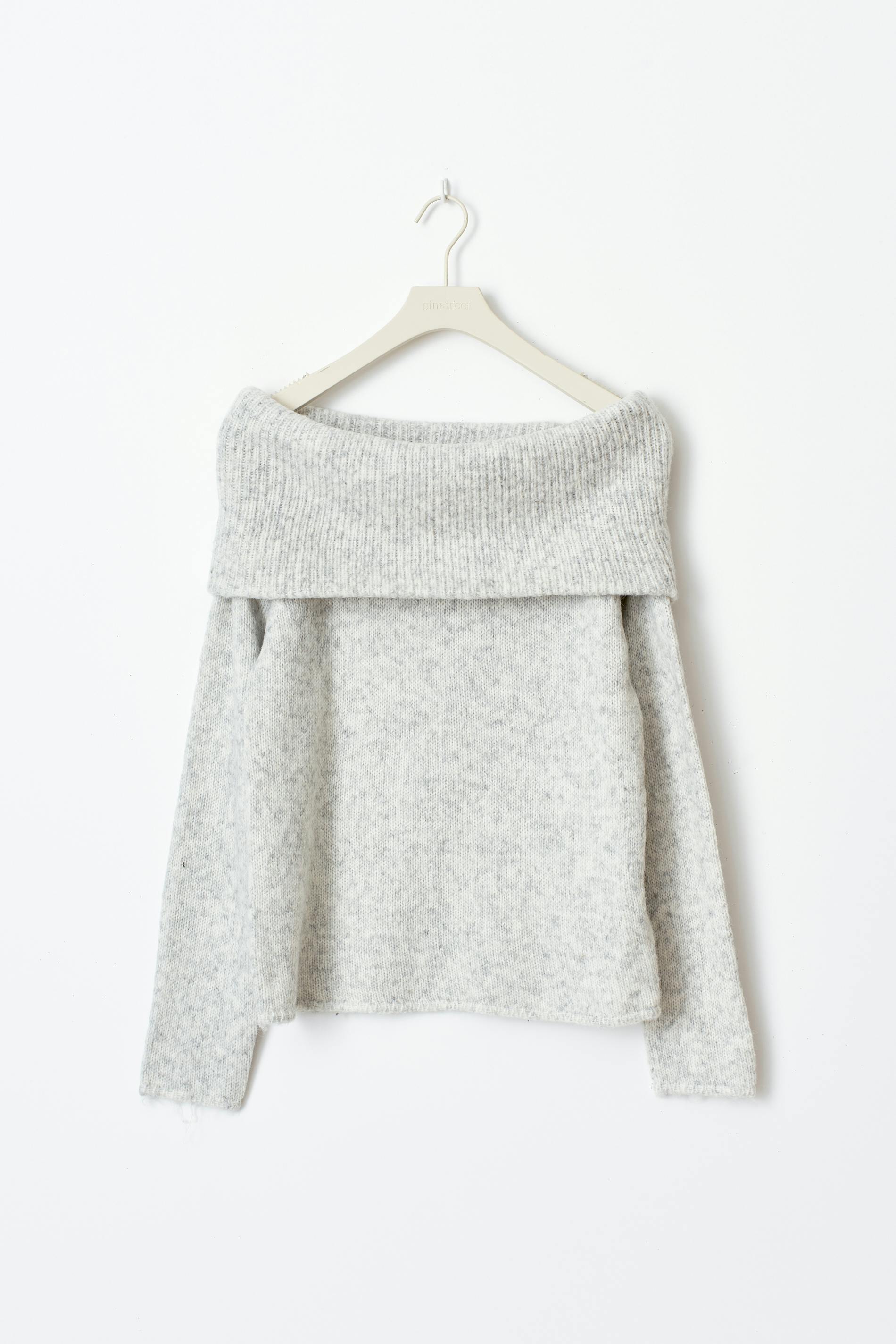 Knitted off shoulder sweater