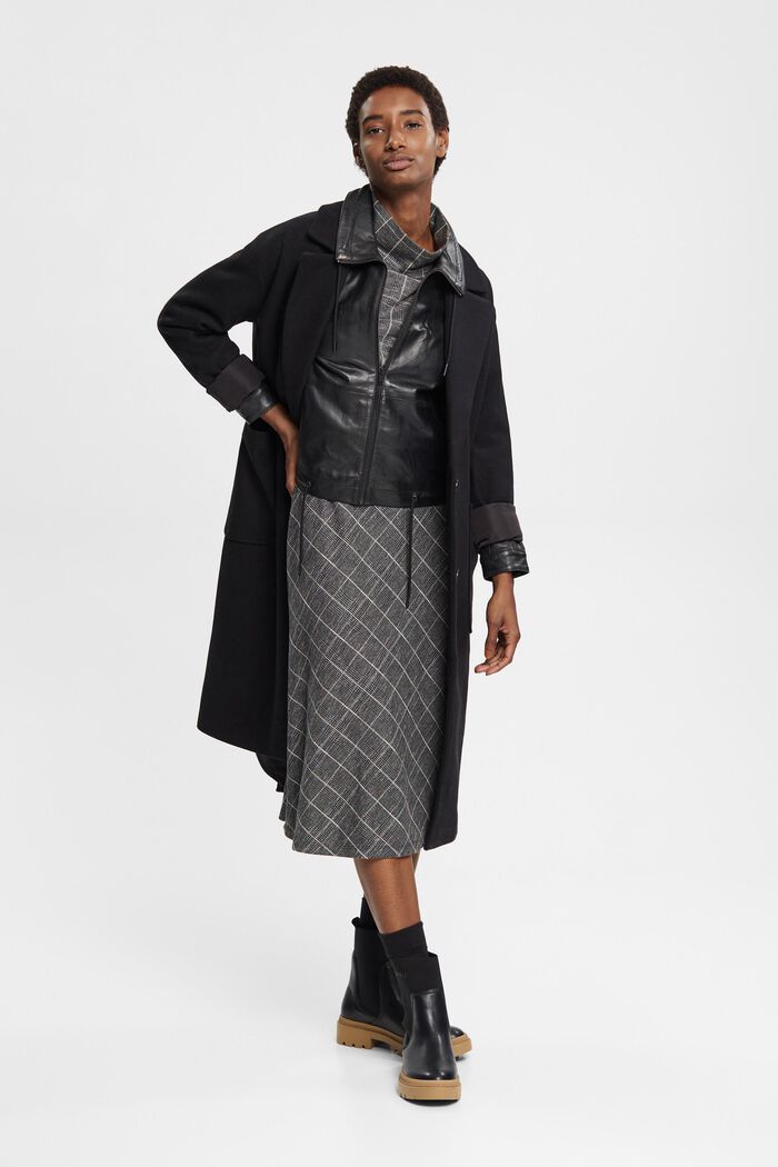 Lederjacke mit Kordelzug