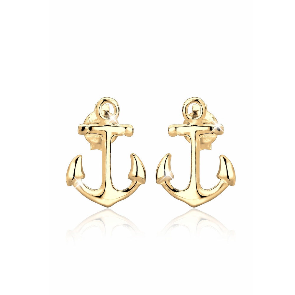 Elli Elli Boucles d'Oreilles Anker Maritim Sailor Meer Trend Urlaub 925 Silber Boucles d'oreilles