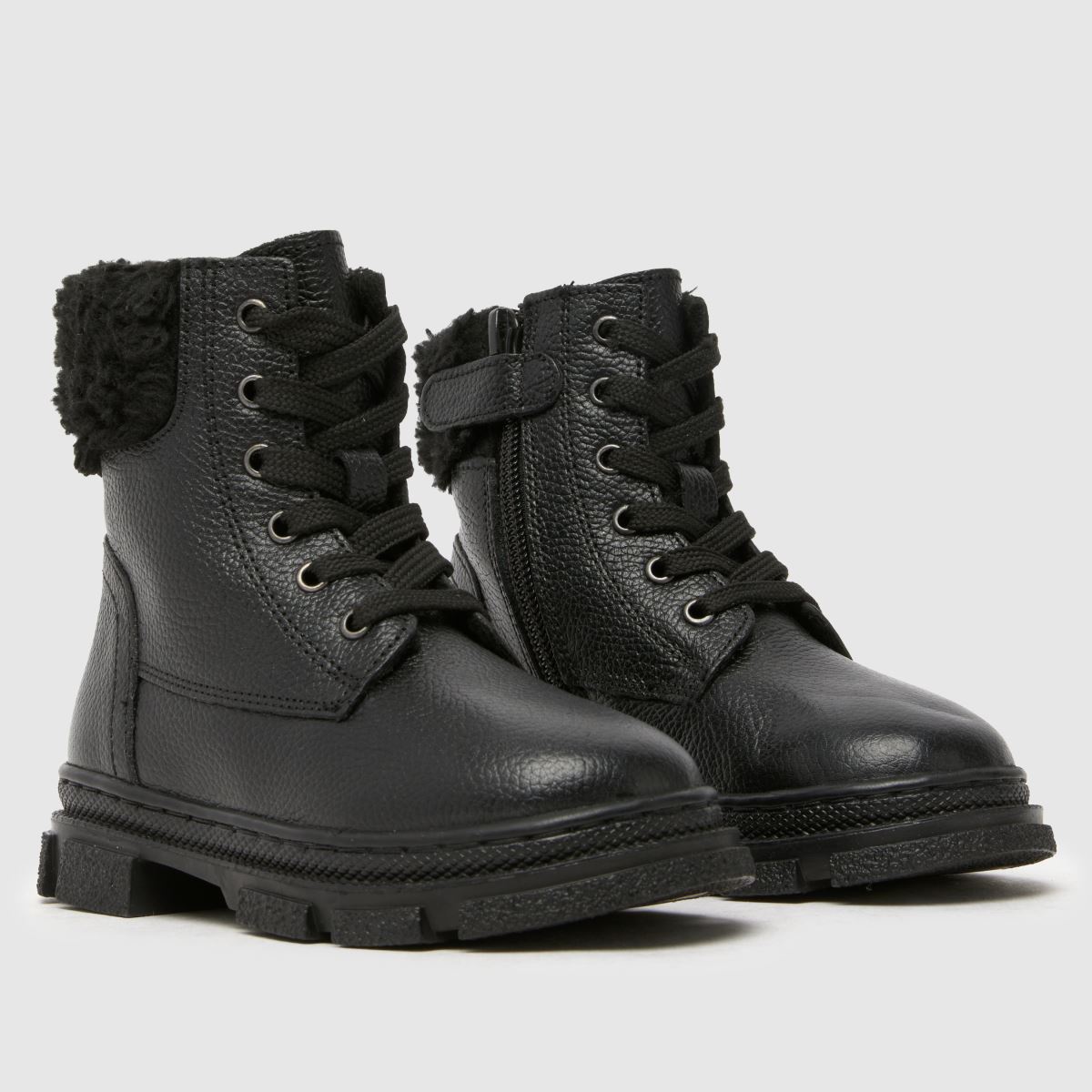 Černé dívčí batolecí boty schuh s kožešinou Charlie