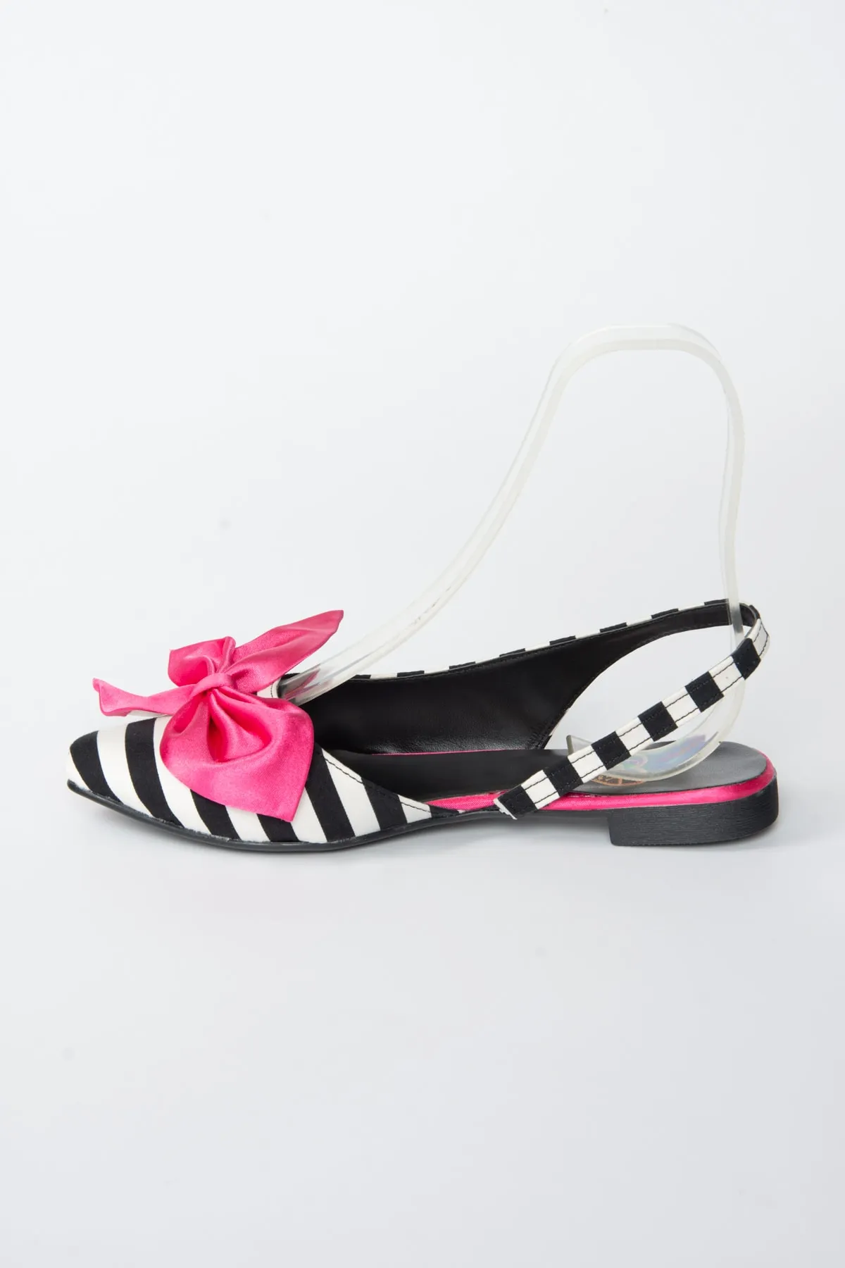 Fox Shoes  Damen-Ballerina aus Stoff in Schwarz/Weiß/Fuchsia, Ballerina H726809004