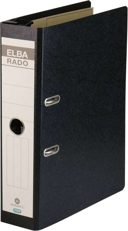 ELBA Rado Hängemappe DIN A4 75 mm Schwarz 2 Ringe Pappkarton