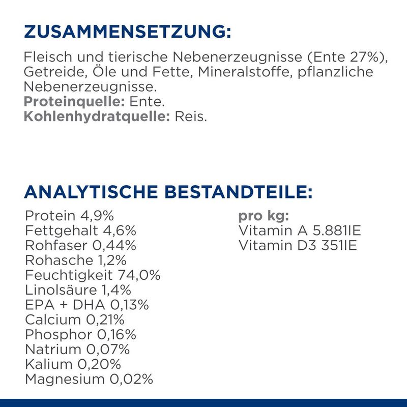 Hill's Prescription Diet d/d Food Sensitivities Hundefutter mit Ente