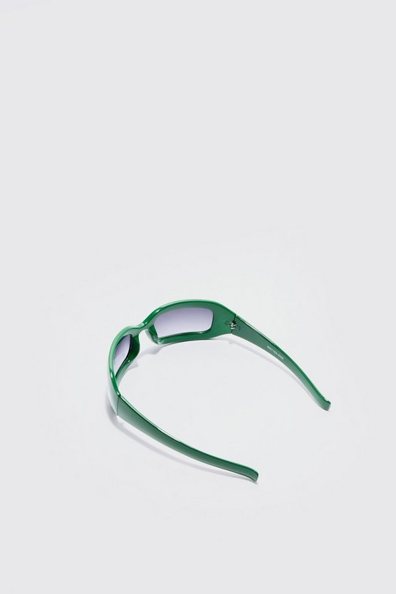 Klobige eckige Sonnenbrille in Grün
