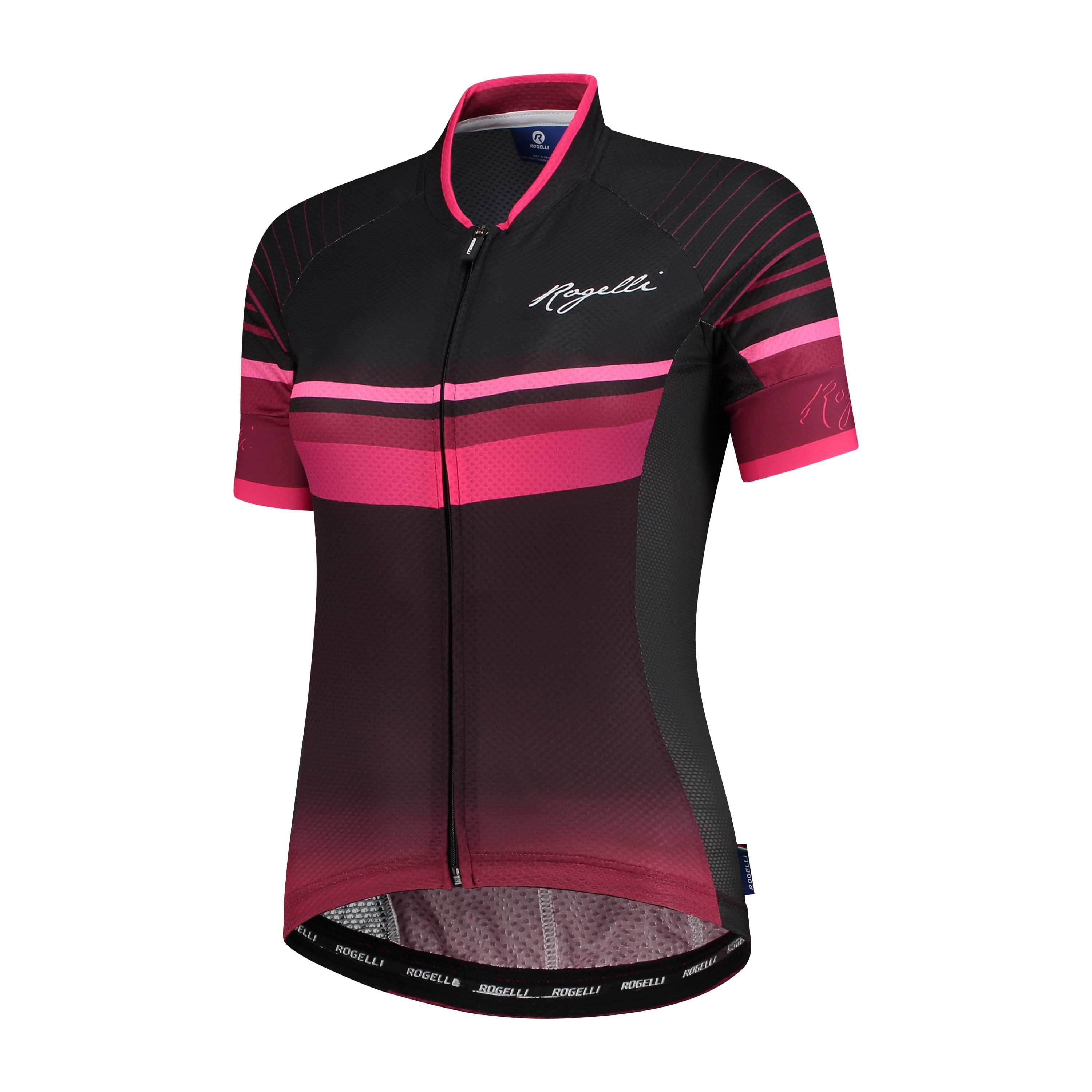 Rogelli Impress Bordeaux/Rosa Damen Radtrikot Kurzarm