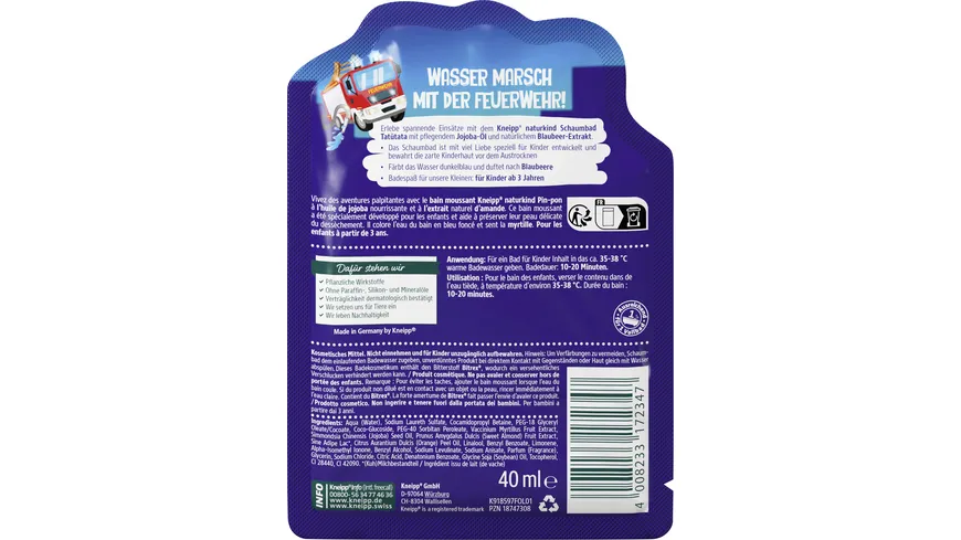 Kneipp naturkind Tatütata Schaumbad 40 ml