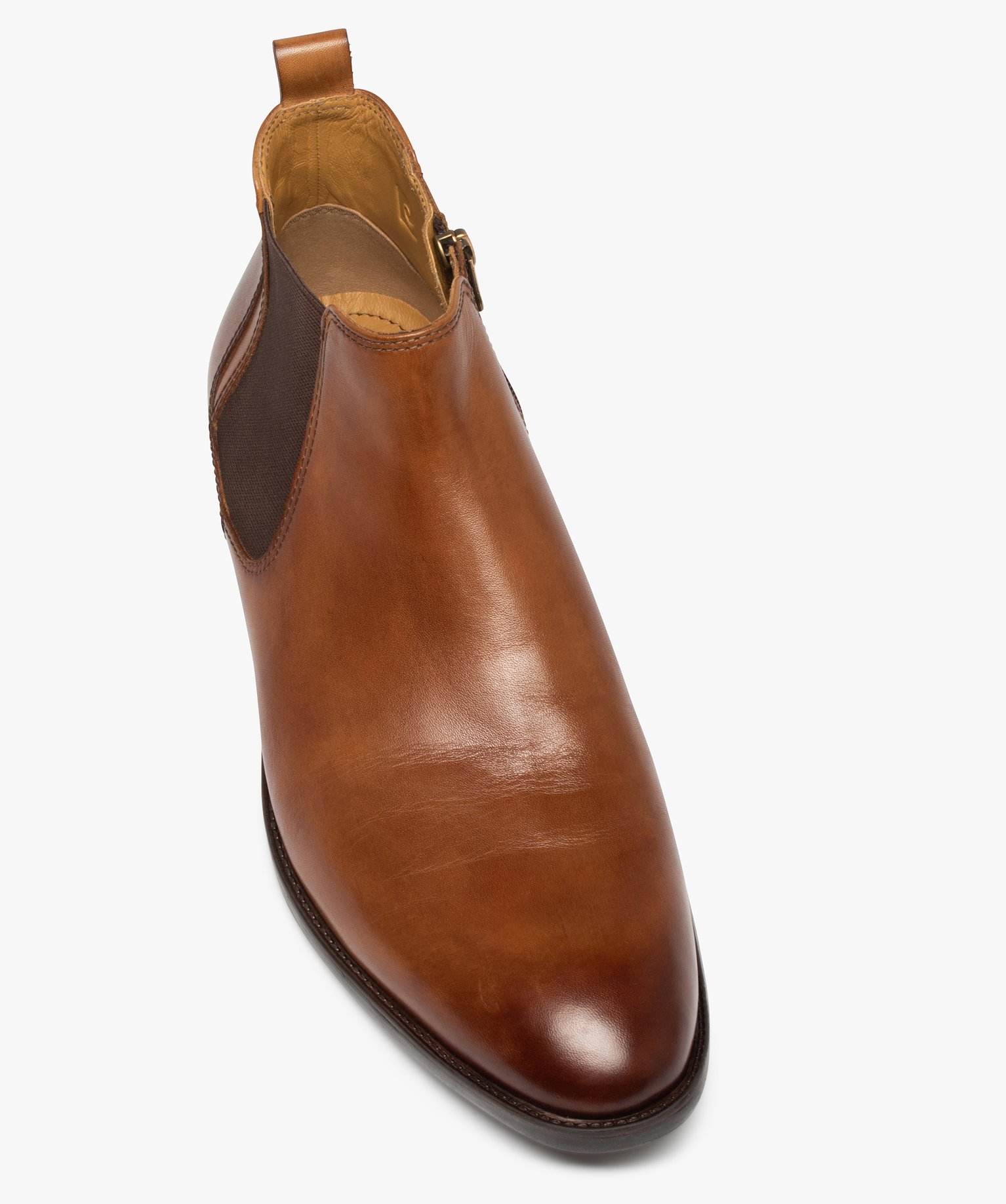 Boots homme dessus cuir uni – Pierre Cardin Diffusion camel | GEMO