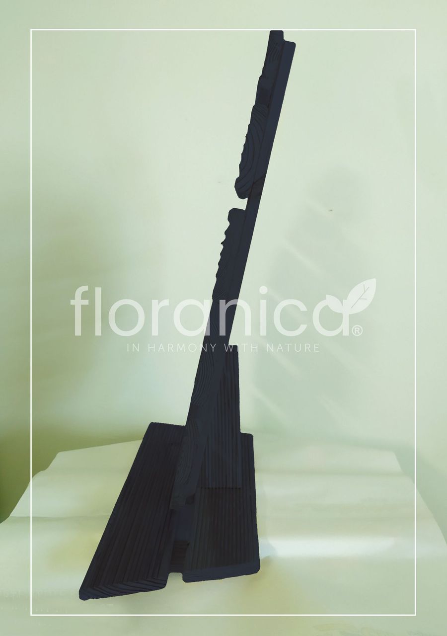 Pemicont Floranica Holz Osterei Osterdeko Lärchenholz Höhe 68cm Breite 46cm Anthrazit Osterdekoration modernes Design Kunsthandwerk osterdeko osterhasen tischdeko