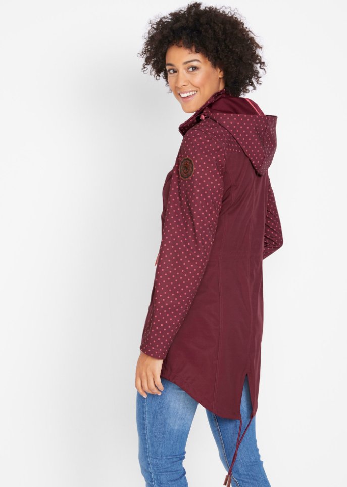 Bedruckte Softshelljacke, schlanker Schnitt, wasserabweisend