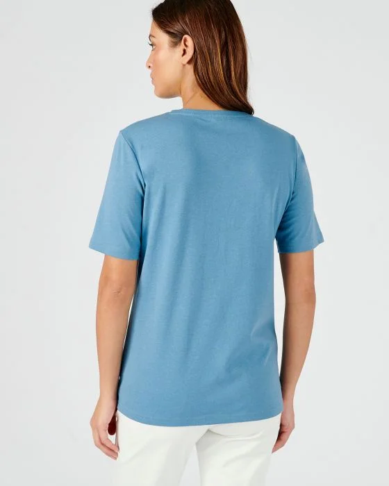 Tee-shirt manches courtes à motif doré.