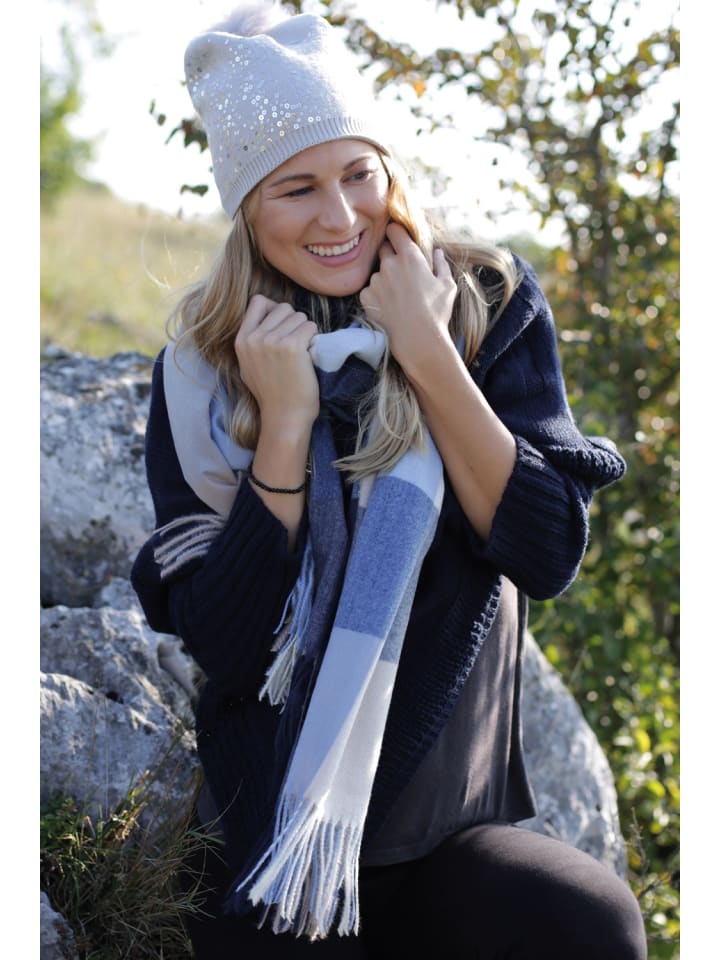 styleBREAKER Schal in Türkis-Grau-Rosa günstig kaufen onesize