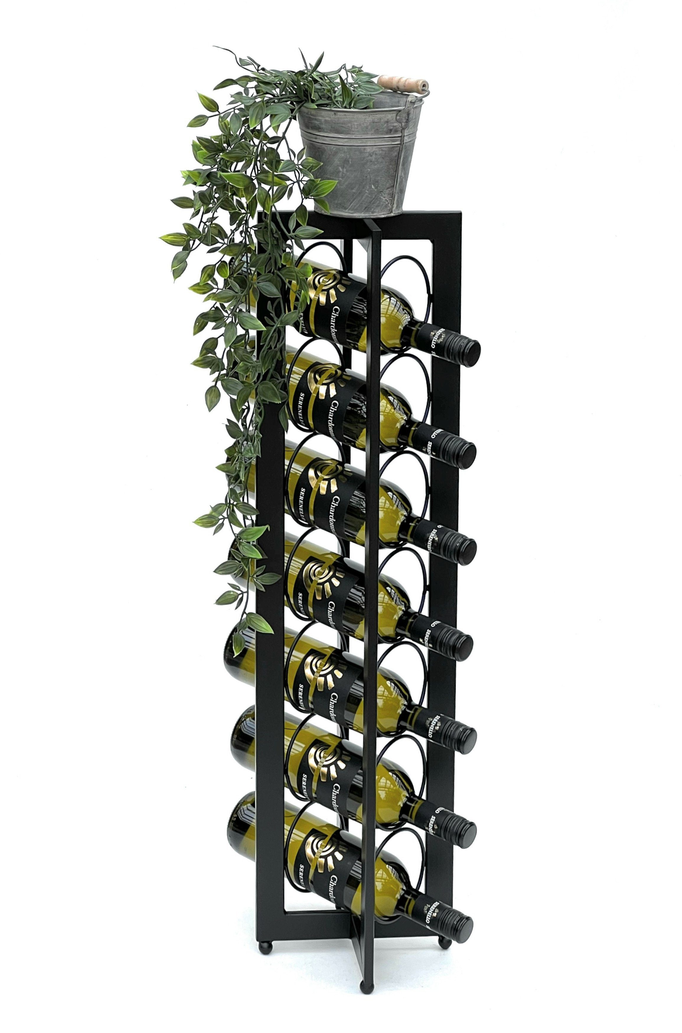 DanDiBo Weinregal Design Weinregal Metall Schwarz Stehend 96323 X 80 cm Flaschenregal Flaschenständer Flaschenhalter Wein Regal