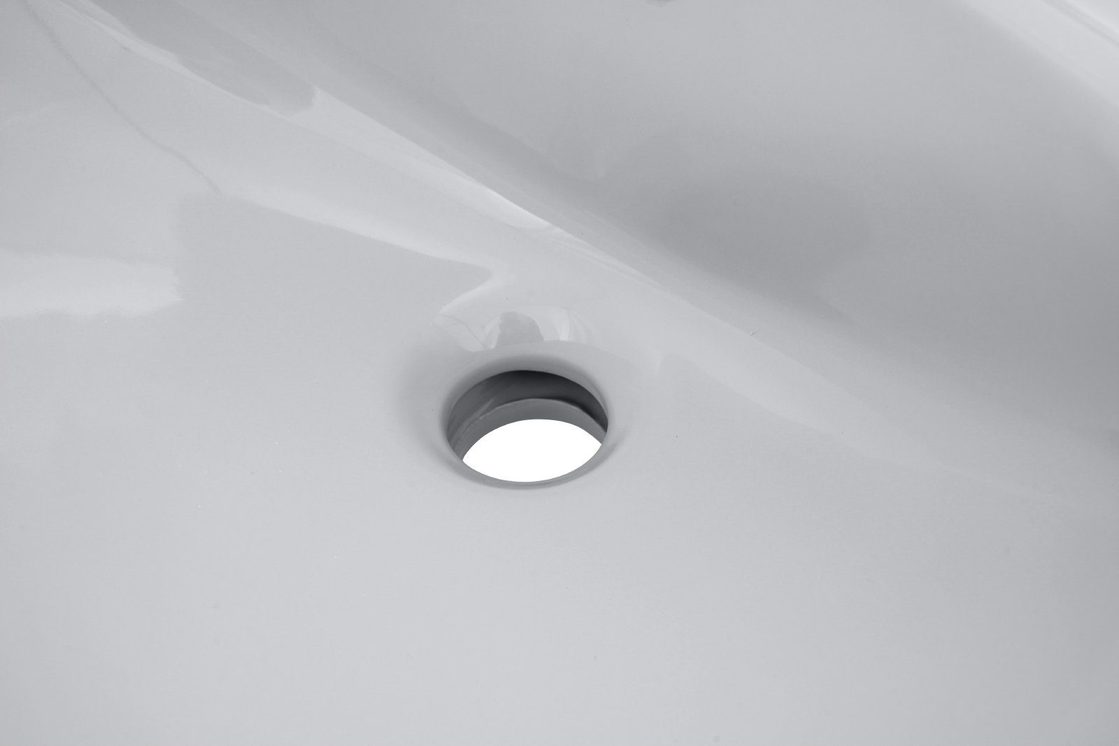 aquaSu Waschbecken (Hänge-Waschtisch oder Aufsatz-Waschtisch, 1-St., Waschbecken mit Überlauflaufschutz), 60 cm, Keramik, Manhattan-Grau, Überlaufschutz, 561341