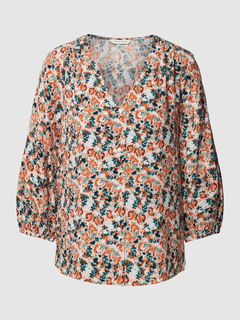 Bluse mit Allover-Muster in hellgrau