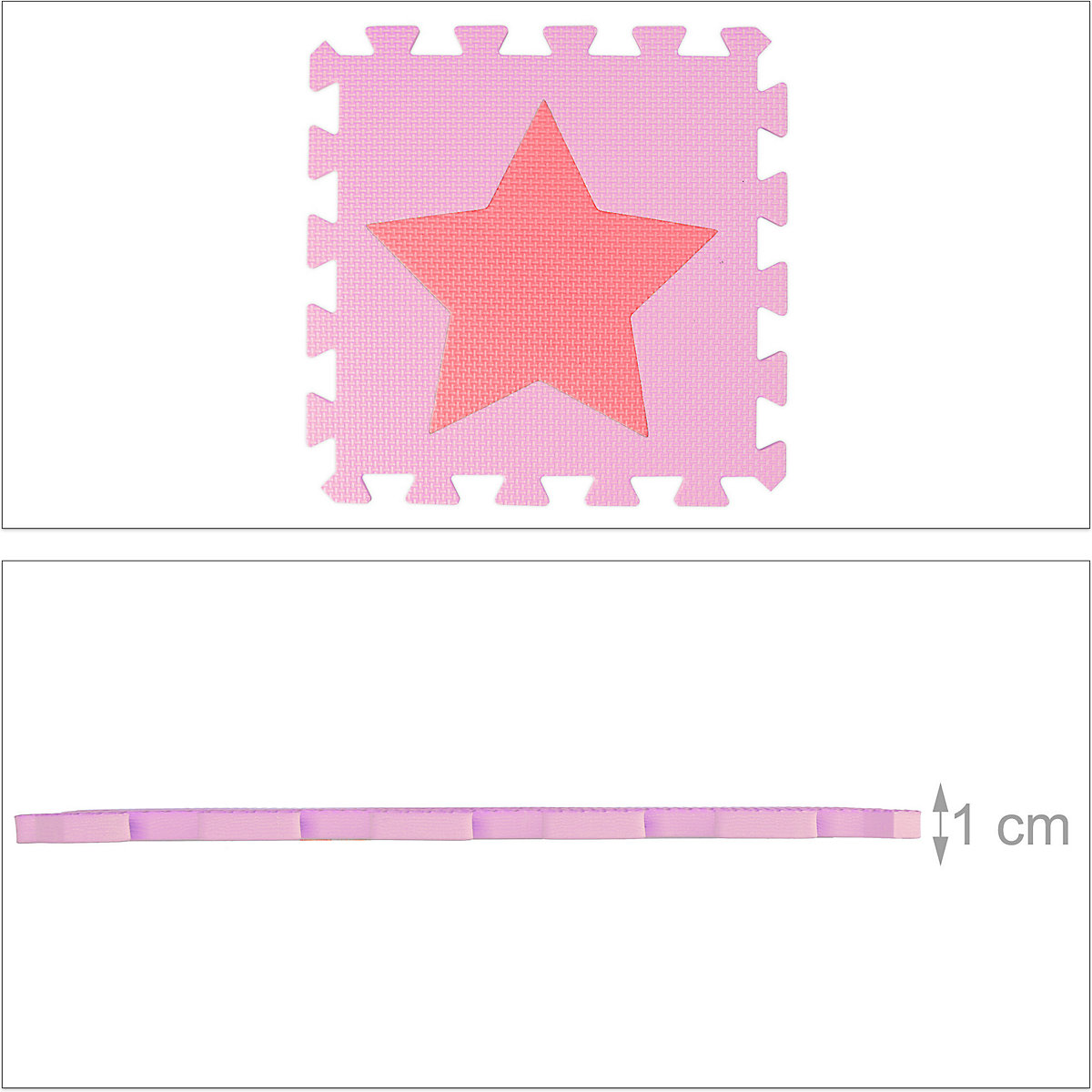 9 x Puzzlematte Sterne rosa-pink