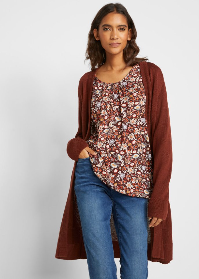 Longstrickjacke, Langarm