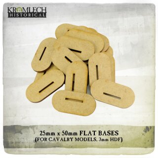 25mm x 50mm Flat Cavalry Bases (3mm HDF) (20)