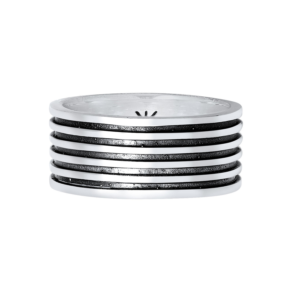 KUZZOI KUZZOI Bague Bague pour homme Rainures Vintage Solide en argent sterling 925 Bague