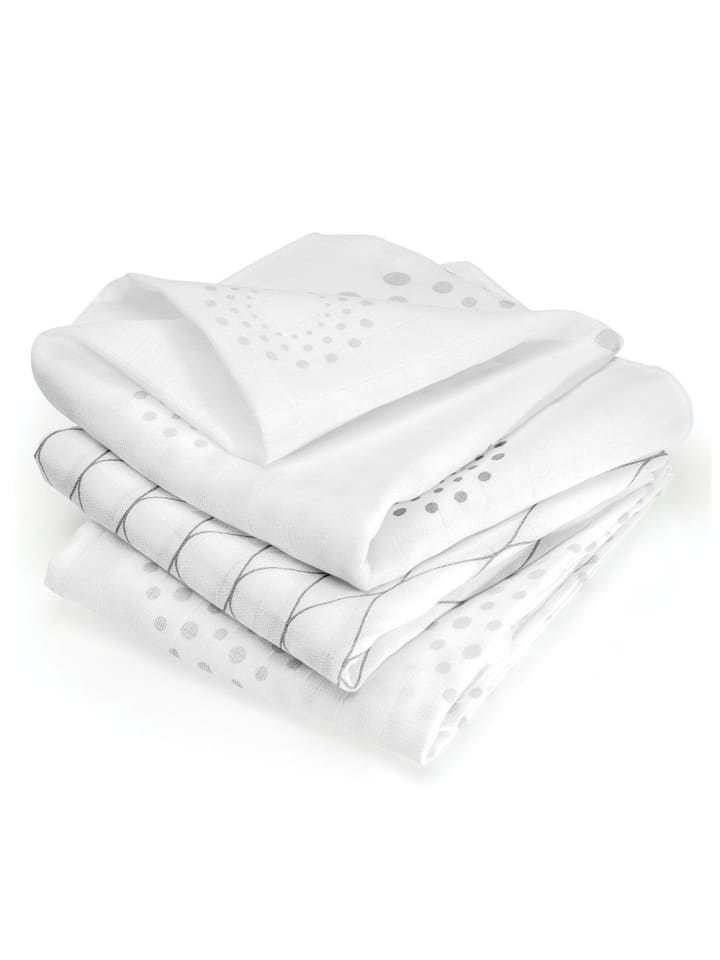 Makian Mullwindel / Mulltuch 3er Pack 80 x 80 cm - Modern in weiss,grau günstig kaufen onesize