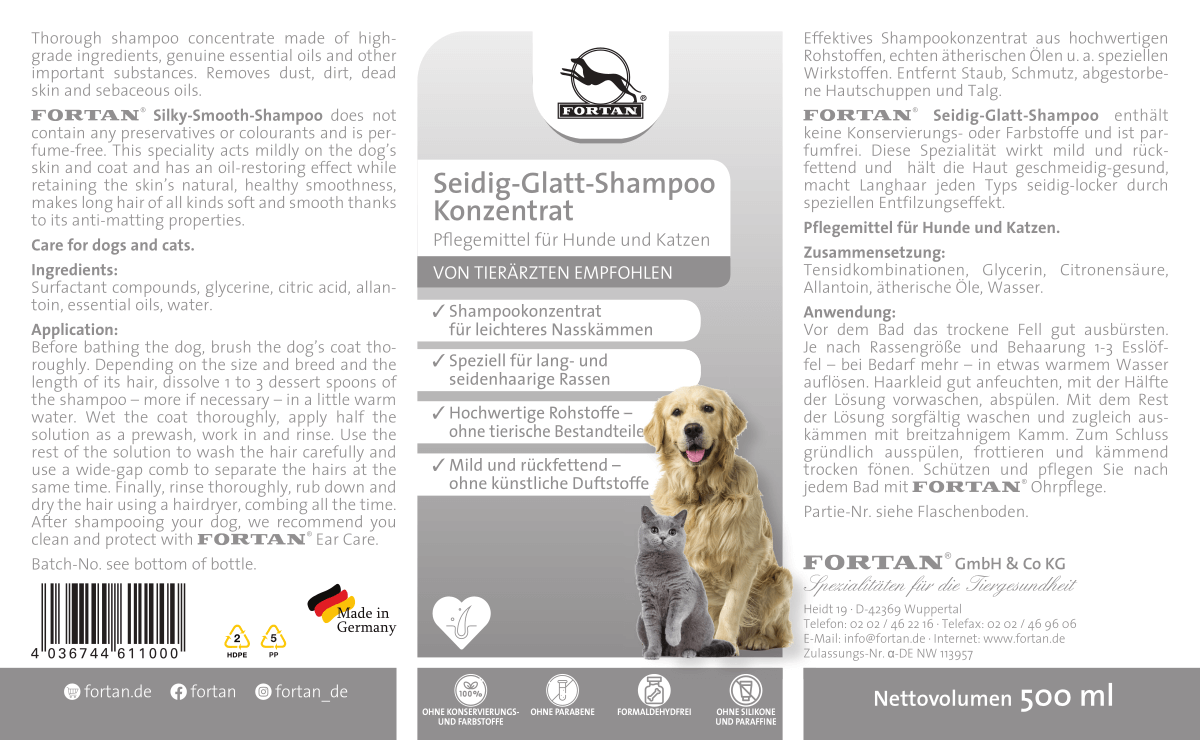 Fortan Fellpflege Fortan Seidig-Glatt Shampoo