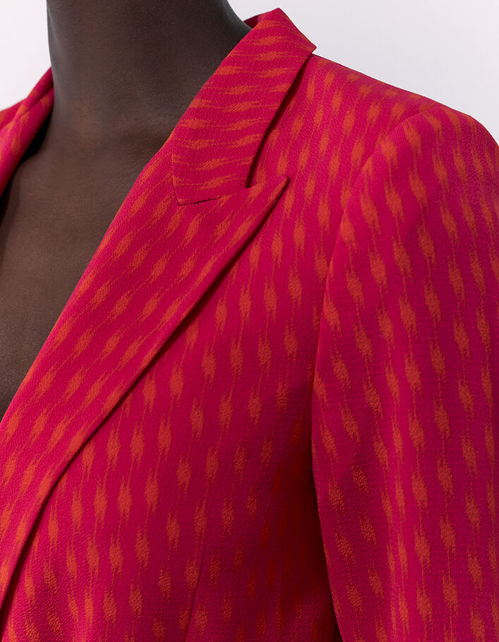 Veste de tailleur ceinturée imprimé fuschia femme