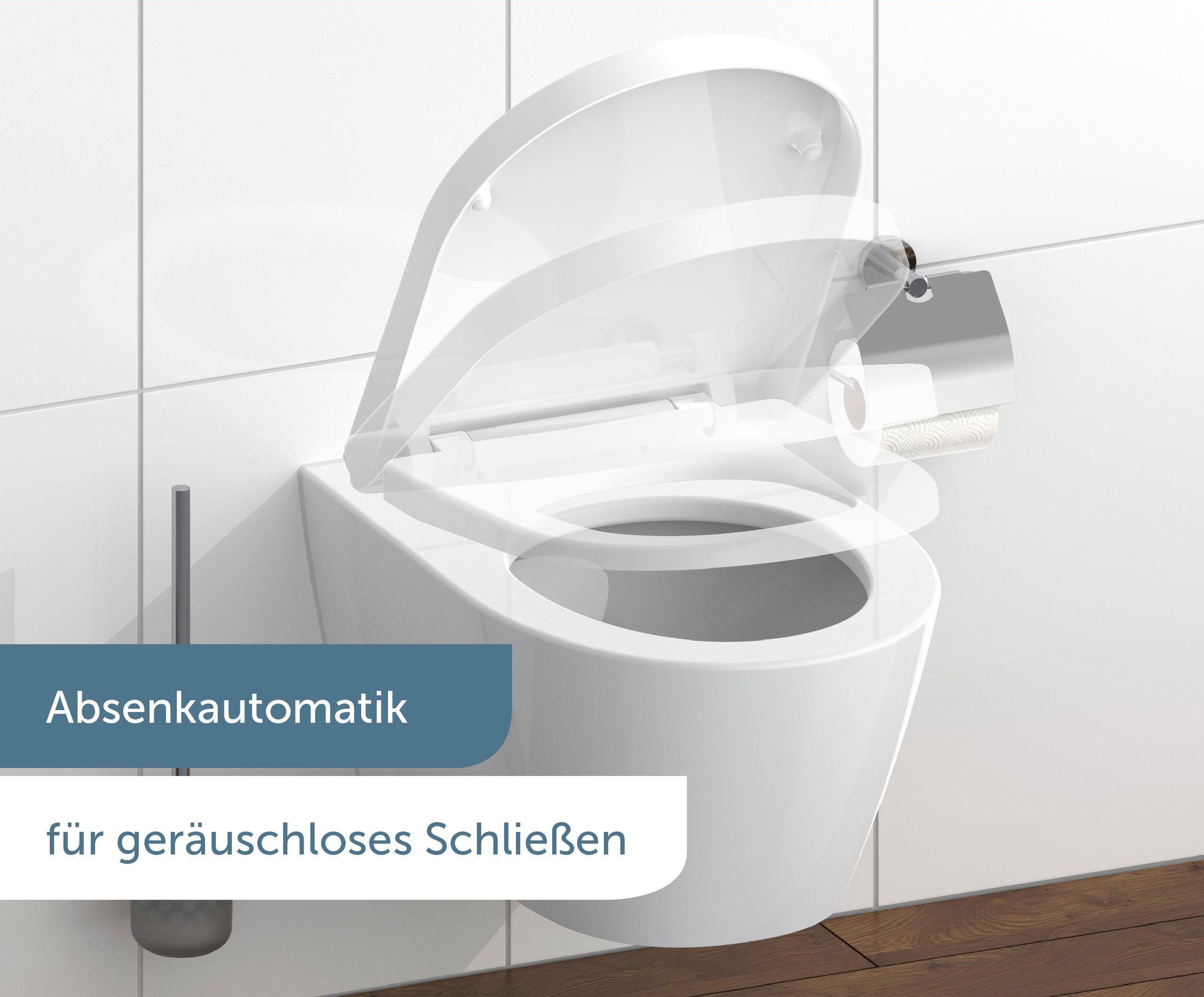 Schütte WC-Sitz WHITE, Duroplast, Absenkautomatik, Schnellverschluss, belastbar bis 150 kg
