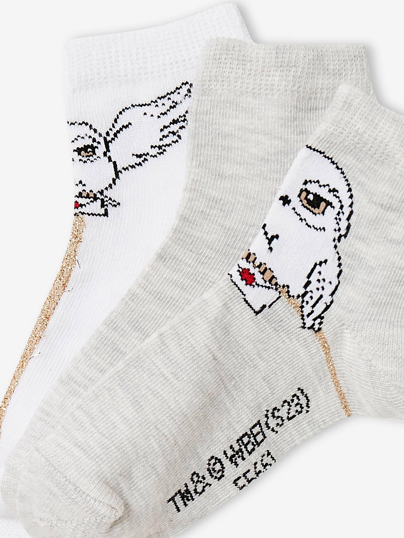 Lot de 3 paires de mi-chaussettes fille Harry Potter® gris clair chine
