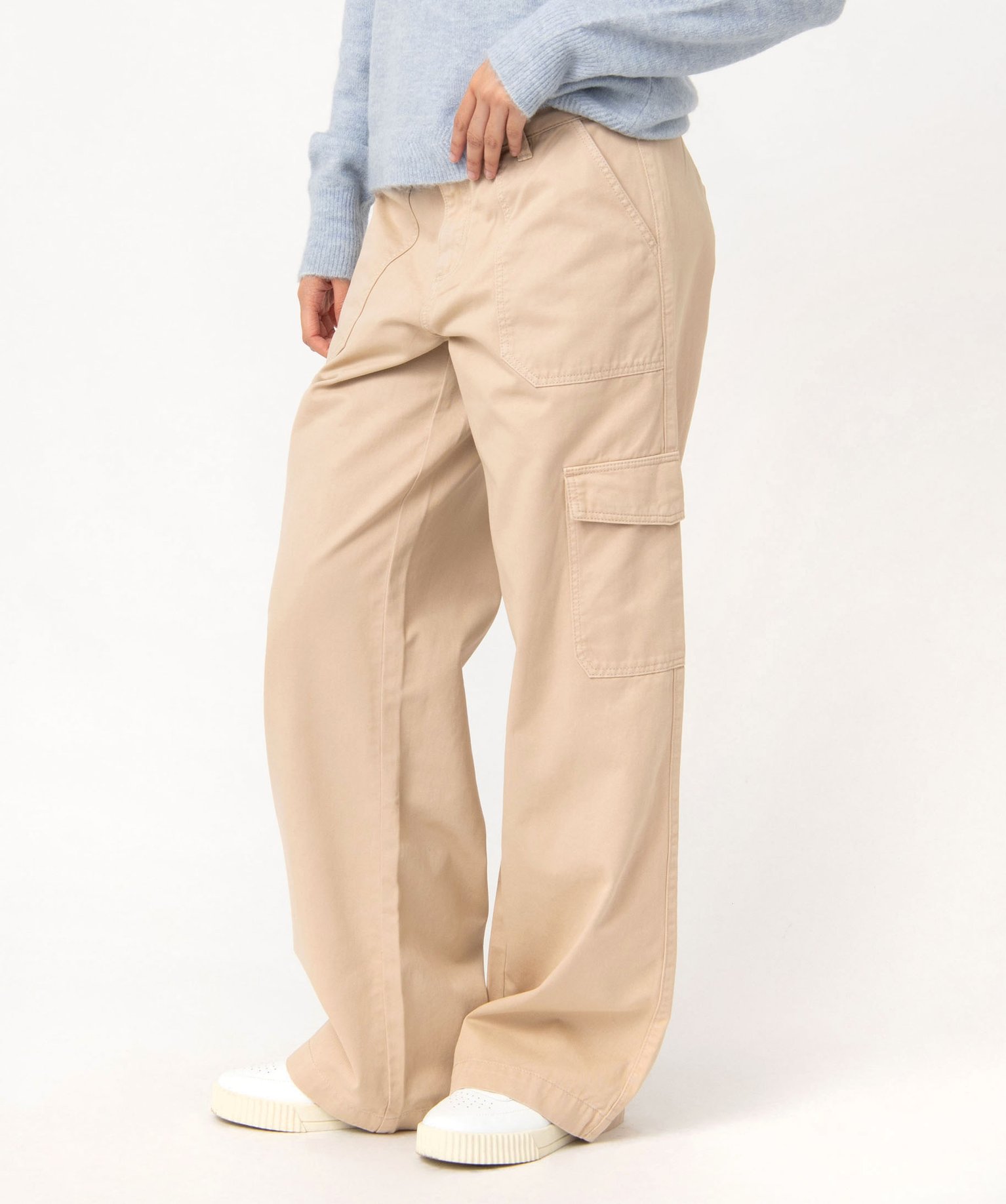 Pantalon large coupe baggy femme ecru | GEMO