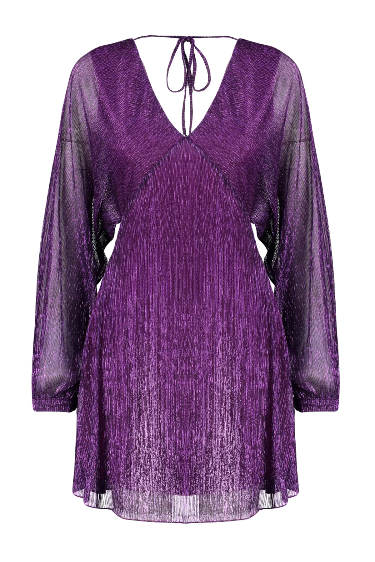 Trendyol Collection  Lila offene Taille/Skater-Strickkleid, gefüttert, glänzend, elegantes Abendkleid TPRAW24EL00000