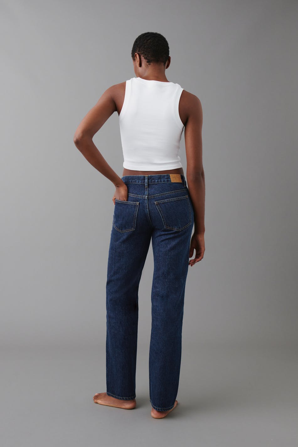 Low straight petite jeans
