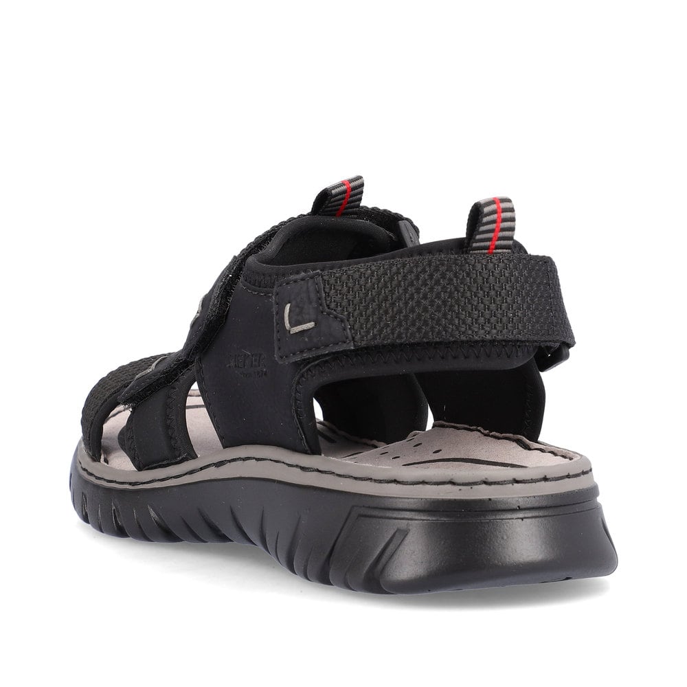 Rieker Herren Trekkingsandalen tiefschwarz